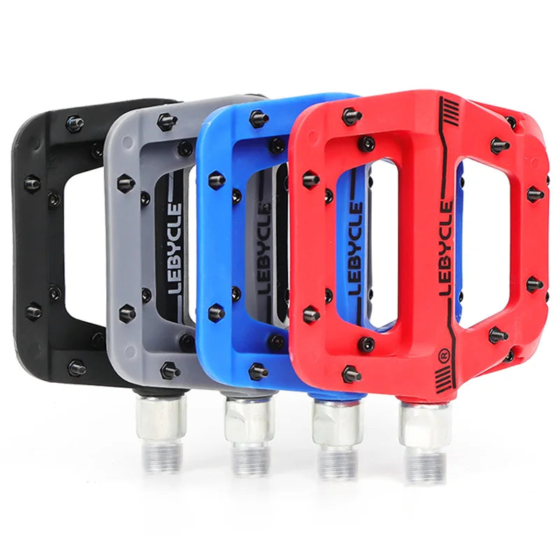 Lebycle MTB Bike Nylon Pedal Bearing Mountain Bike Pedals High-Strength Non-Slip Bicycle Pedals Bike Cycling Accessories