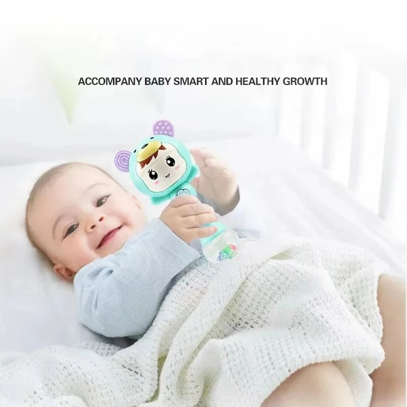 Light baby sound rattle changes with rhythm LED