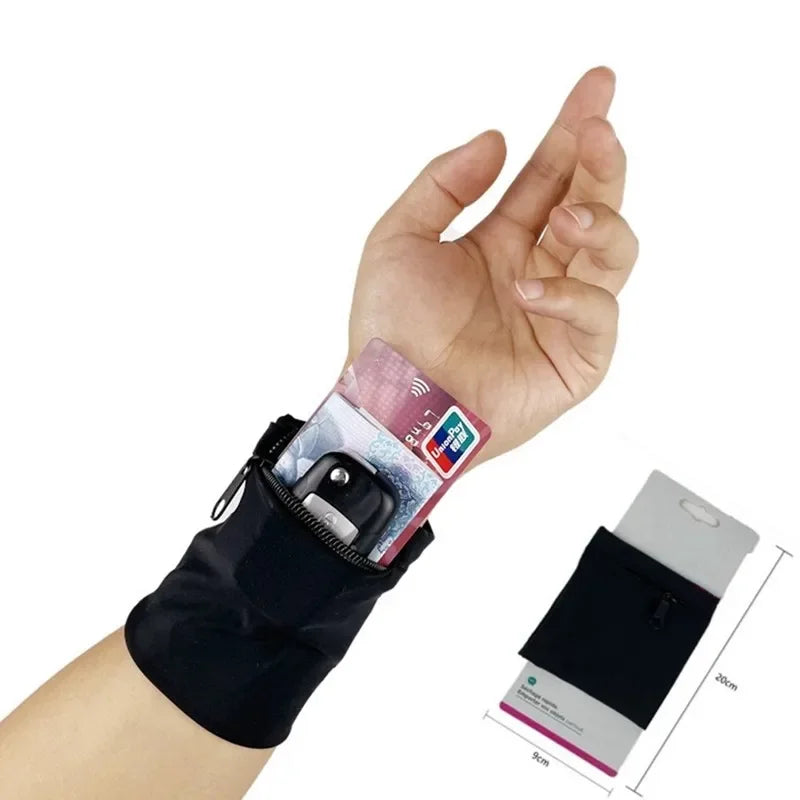 1PC Zipper Running Bags Lightweight Wrist Wallet Pouch for Phone Key Card Sweatband Gym Fitness Sports Cycling Wristband Arm Bag