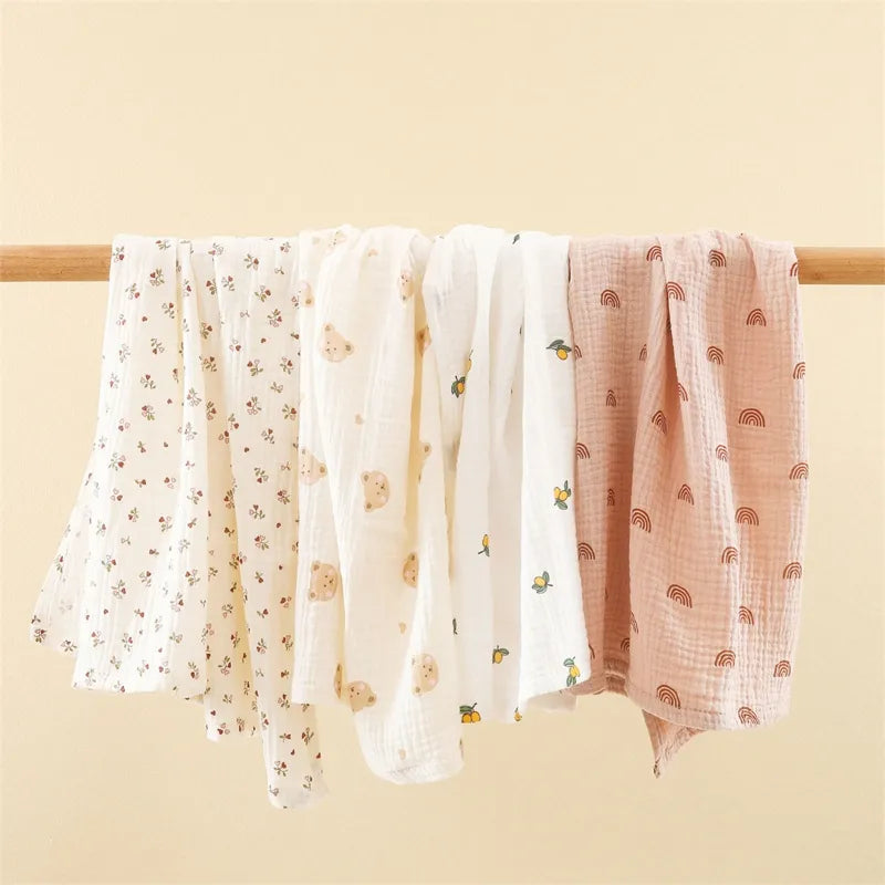 Cotton Gauze Muslin Baby Blanket Super Soft Newborn Swaddle Wrap Quick Dry Boy Girl Kids Bath Towel Baby Stroller Blanket Cover